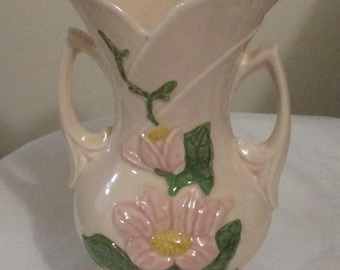 Vintage Hull Double Handle Magnolia vase H-12 USA