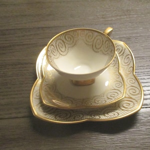 Vintage Alka Bavaria Gold Scroll Cup Saucer & Plate Set