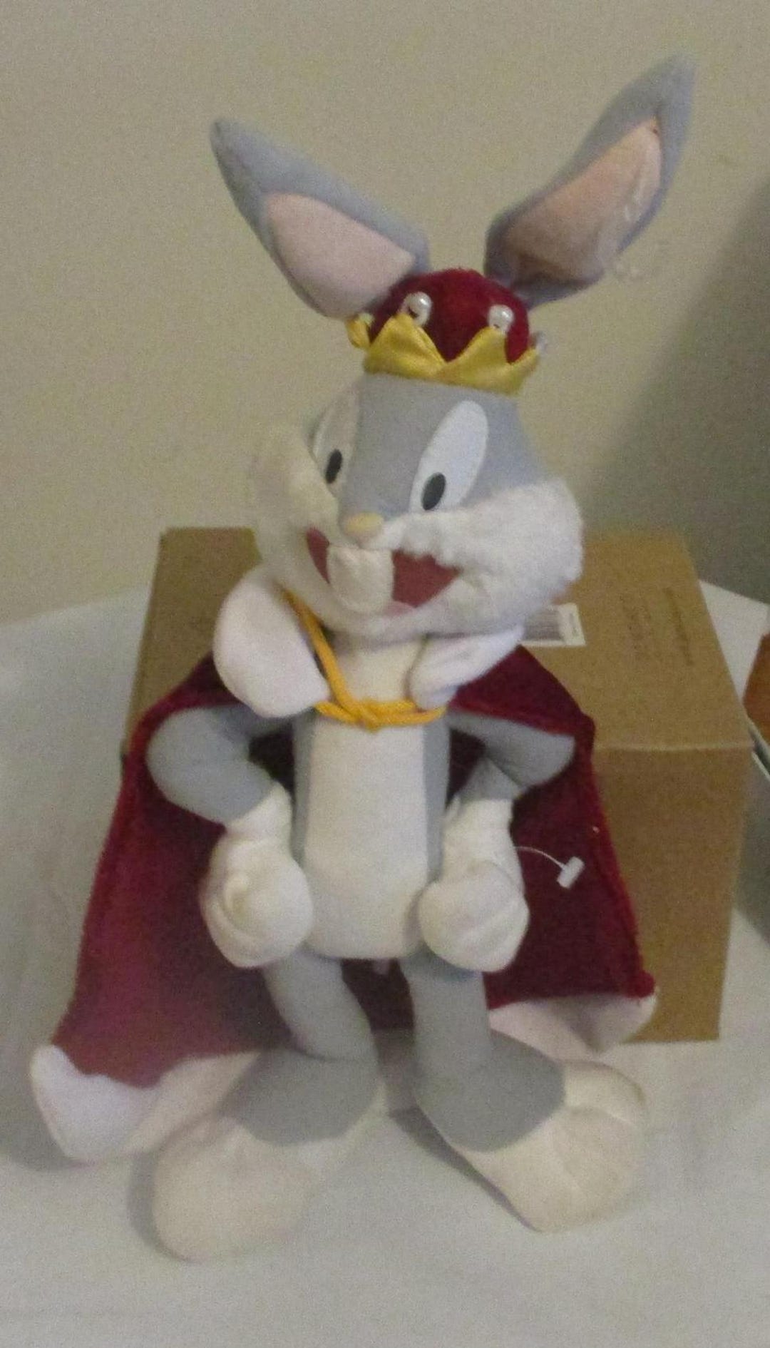 Vintage Looney Tunes King Bugs Bunny W/red Crown & Cape Stuffie..see ...
