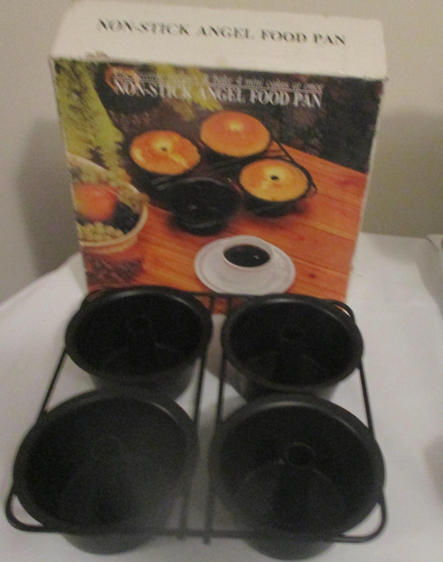 Vintage Mini Angel Food Non Stick Pan (4 Mini Cake Pans) W/box