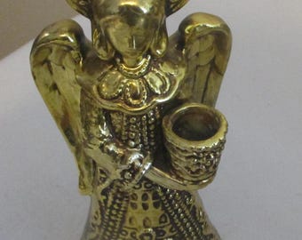Bougeoir ange métallisé doré Napco vintage National Potteries
