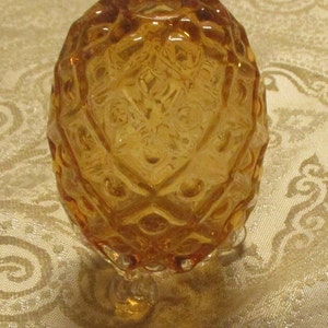 Vintage Fenton Amber Honey Glass Pineapple Vase