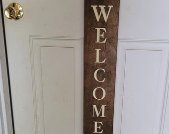 Custom Design - Door Mounted or Standing Welcome Sign! (24" and 30" available) Replace the 'O' with a symbol, logo, or emoji!