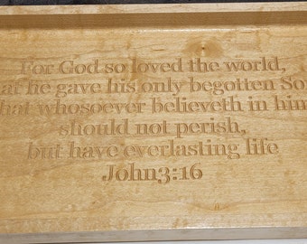 Custom Bible Verse (or favorite Quote) Catch All Tray - Solid Maple