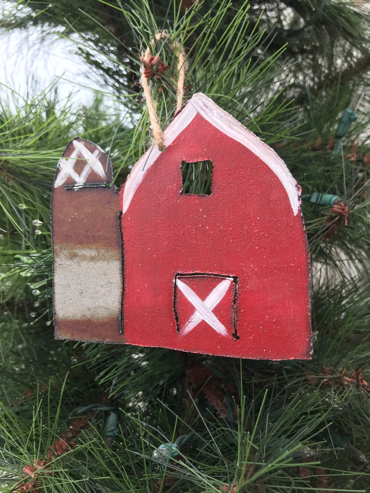 Hand painted Barn Ornament