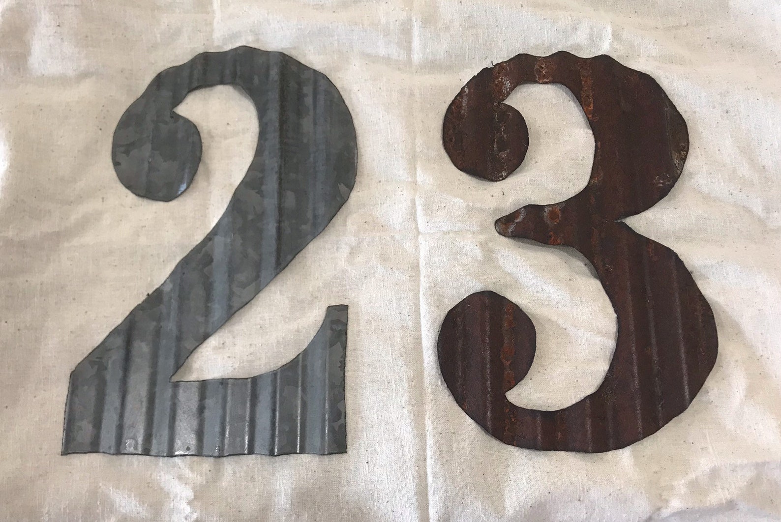 12 Inch Corrugated Tin Numbers / Rusty Tin Numbers / Etsy