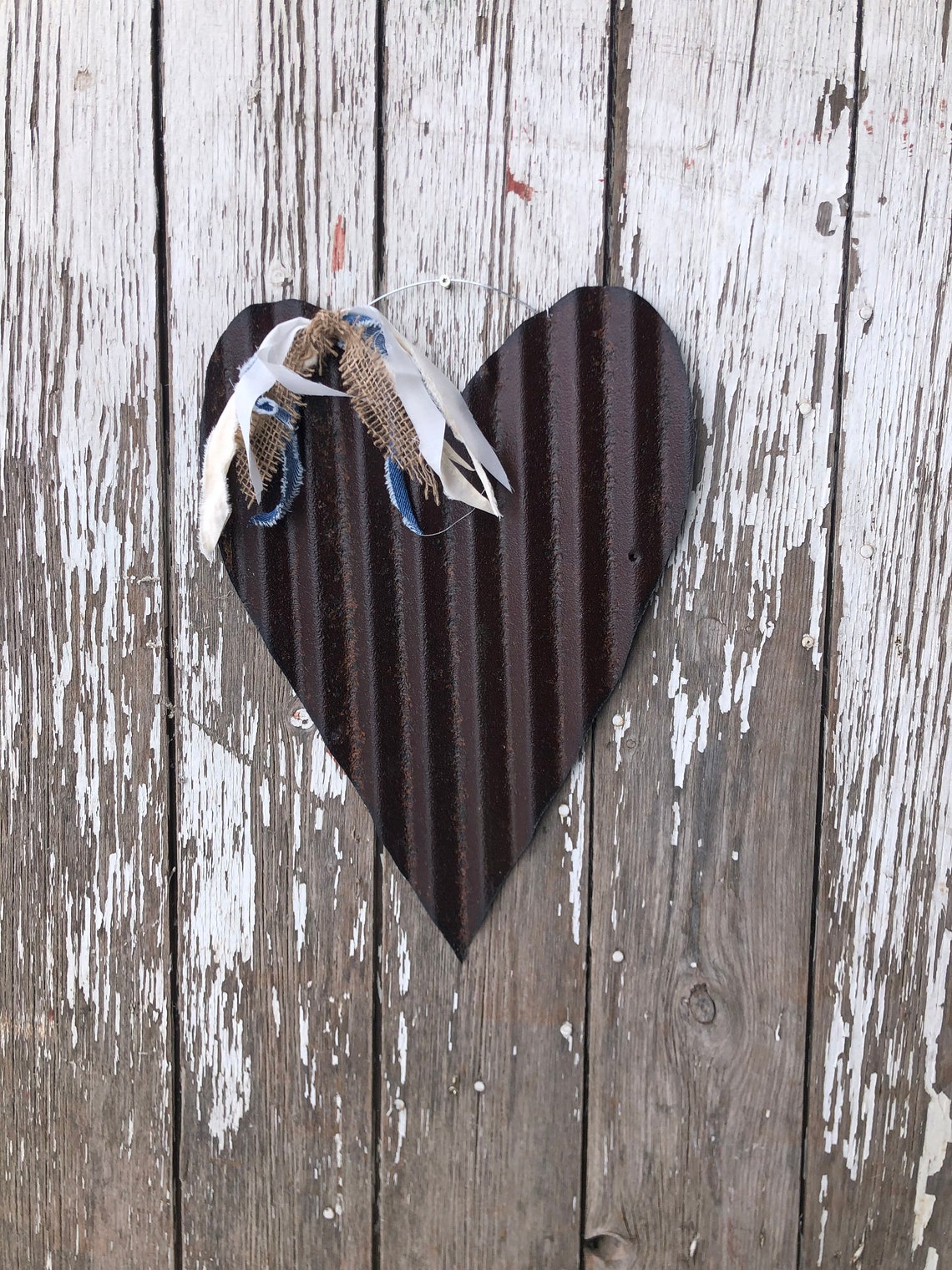 Rusty corrugated tin heart / tin valentines heart / rustic tin Etsy