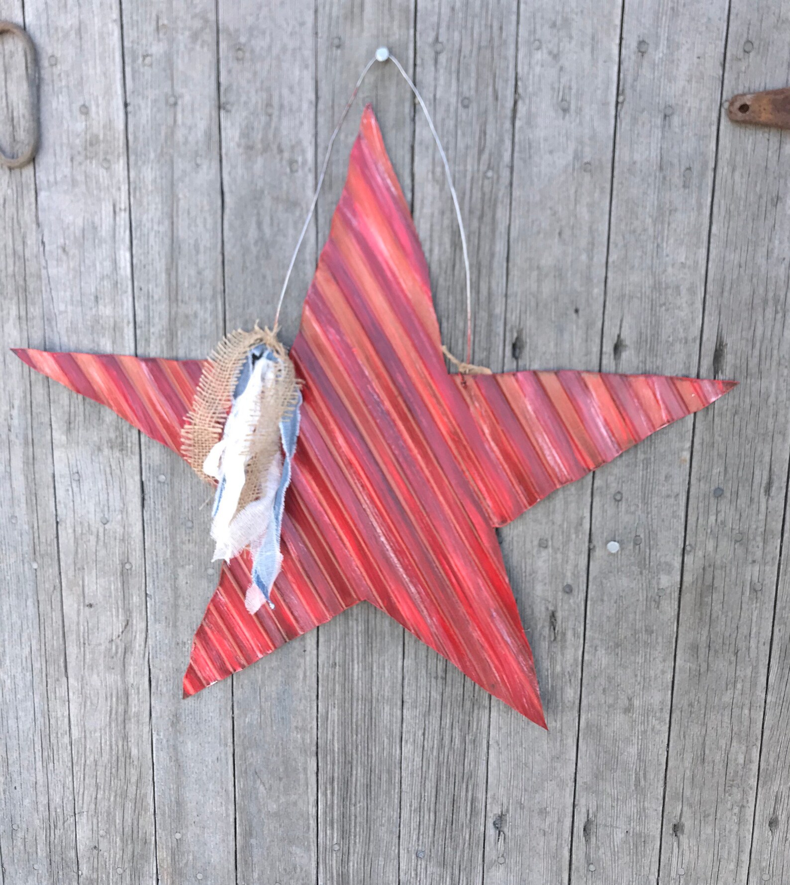 Rustic Tin Star Rustic Patriotic Decor Tin Star Tin Etsy
