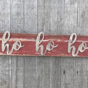 Ho Ho Ho Christmas barnwood sign / Ho Ho Ho / Rustic Christmas barnwood decor