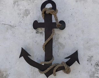 upcycled tin anchor / 16" tin anchor / tin nautical decor