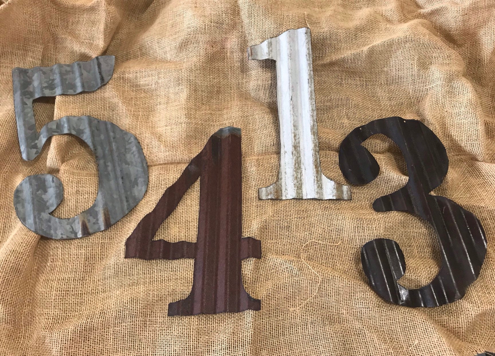 12 Inch Corrugated Tin Numbers / Rusty Tin Numbers / Etsy Australia