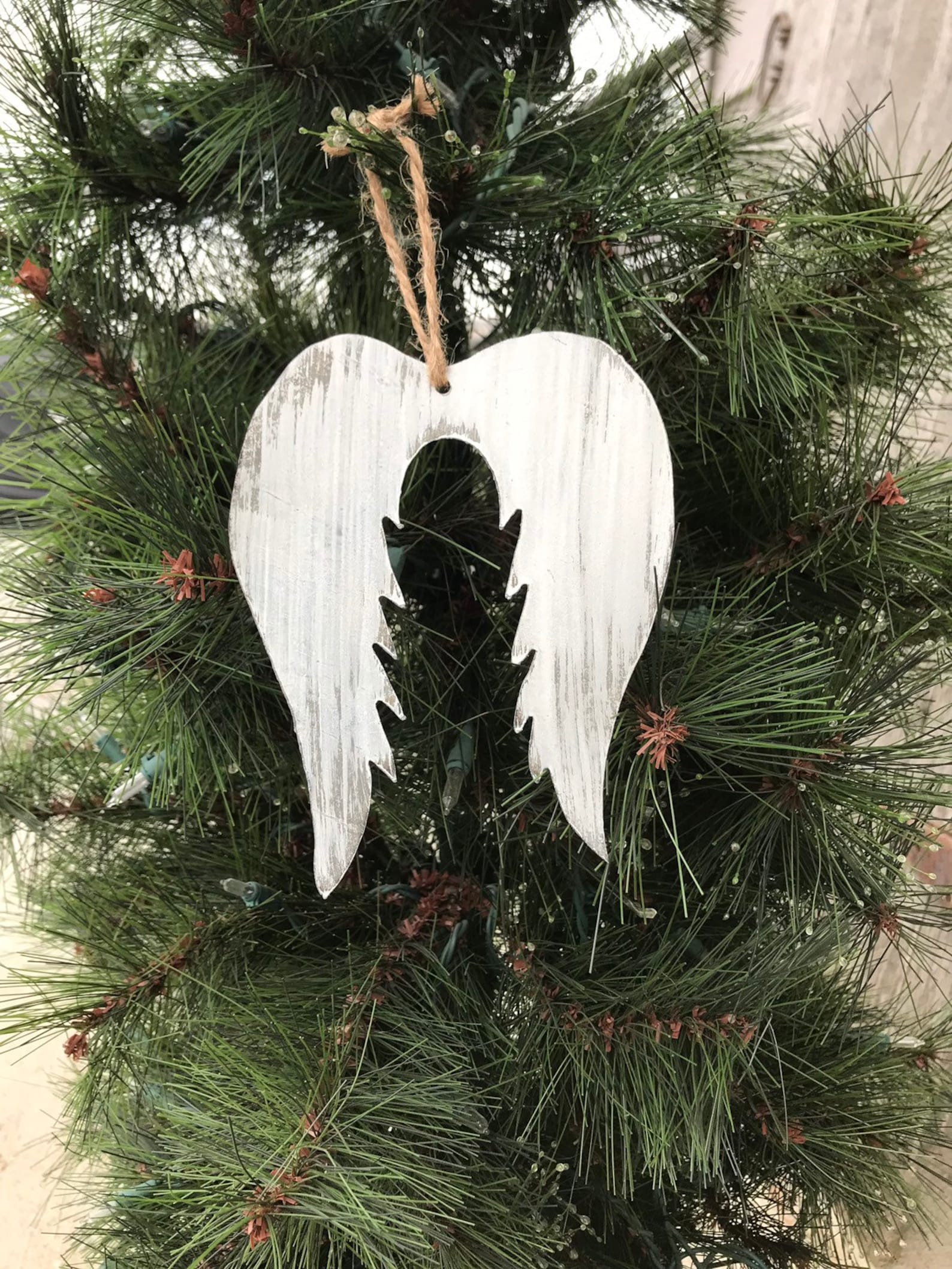 Angel Wing Christmas Ornaments / Tin Angel Wing Ornaments / Etsy