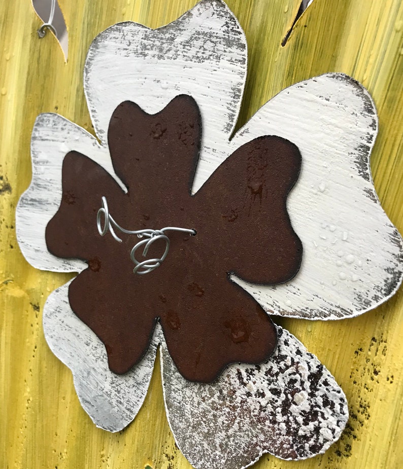 Corrugated Tin Flower / Tin Dogwood Flower / Handpainted Tin Etsy
