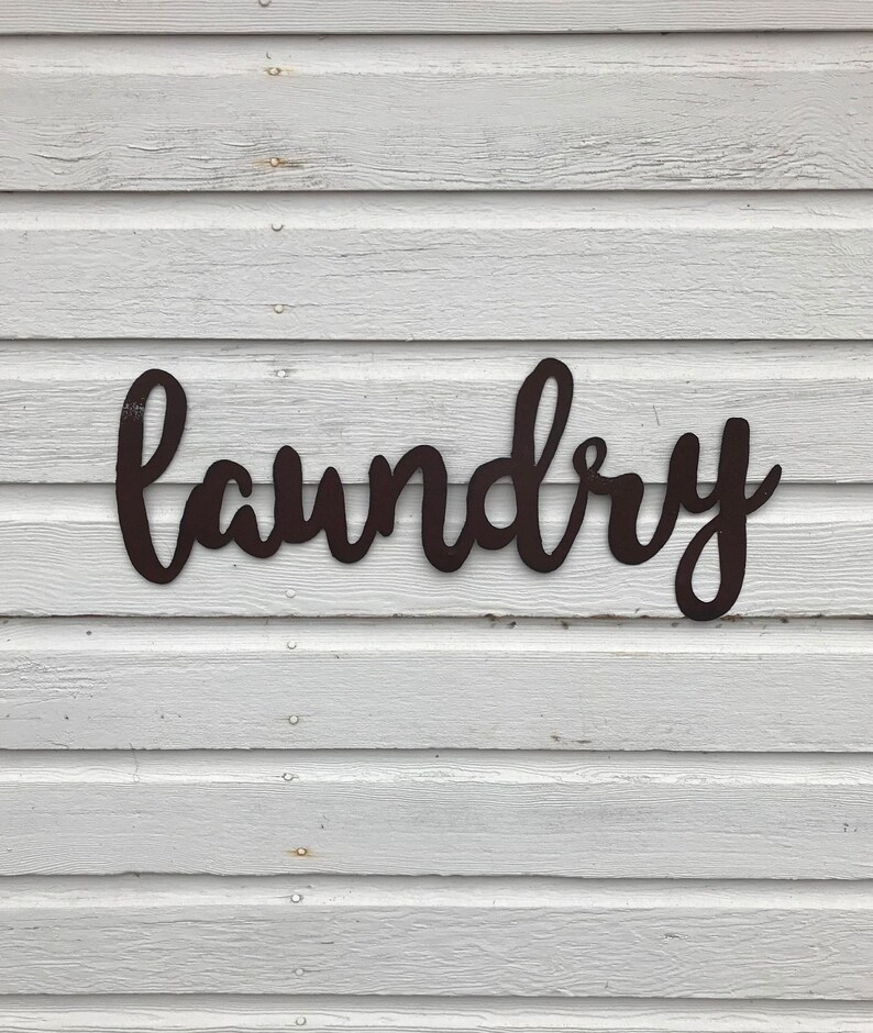Laundry Tin Wall Word / Tin Laundry Room Decor / Rusty Tin | Etsy