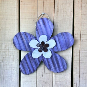corrugated tin flower / metal flower / rustic tin flower / tin flower / rustic tin garden decor