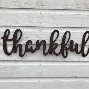 thankful wall word, tin wall words, shabby farmhouse decor, farm decor, rustic letters, wall words, tin letters, tin decor, thankful