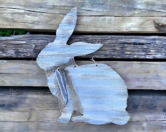 Conejo de Pascua de hojalata corrugada / Conejo de Pascua de hojalata / Decoración de Pascua de hojalata / Conejo de Pascua