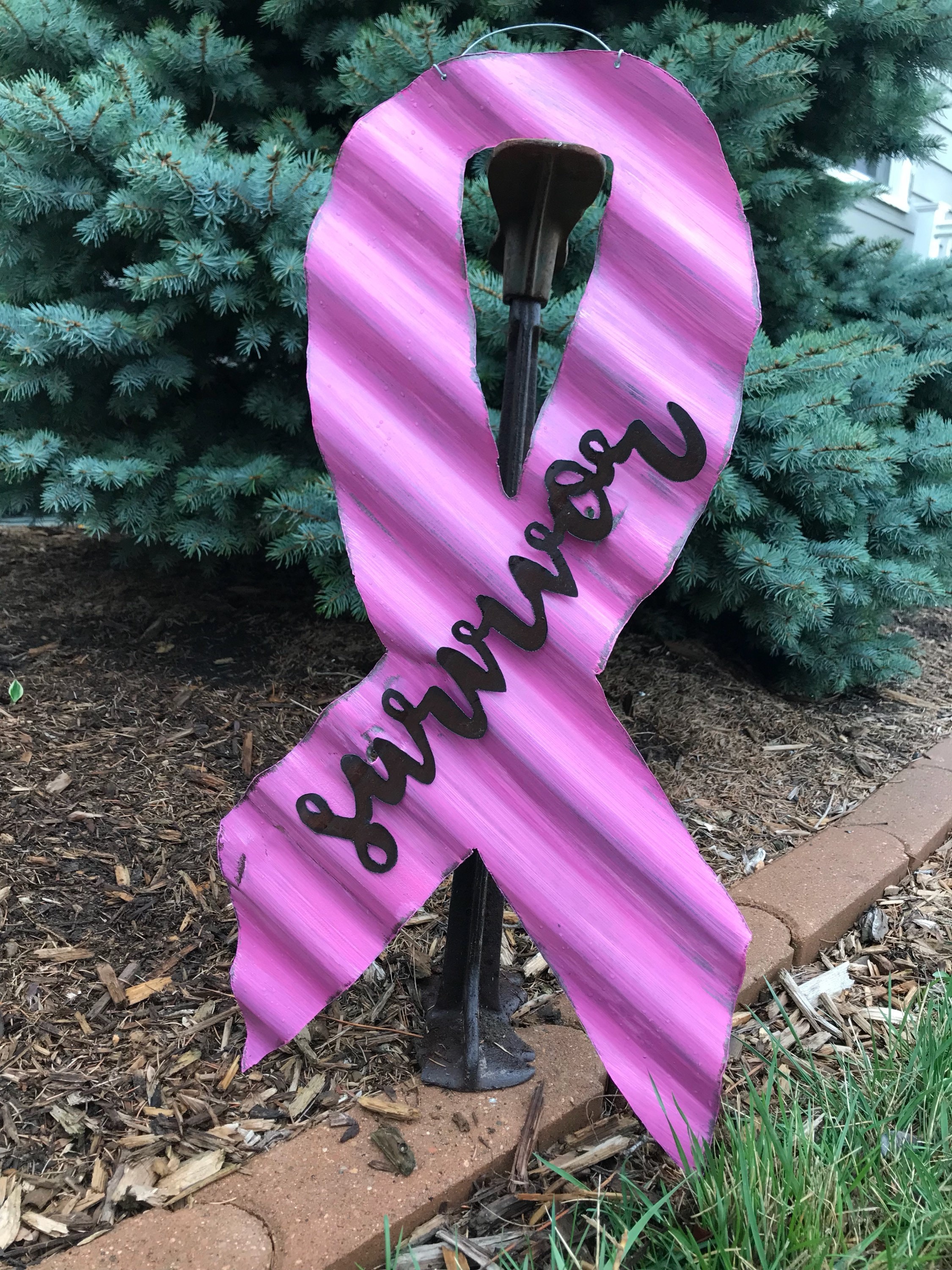 Pink Awareness Ribbon / Breast Cancer Awareness / Tin Awareness Ribbon ...