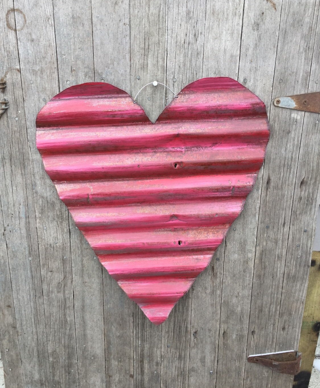 Corrugated tin heart / rustic tin heart / rustic tin valentine Etsy
