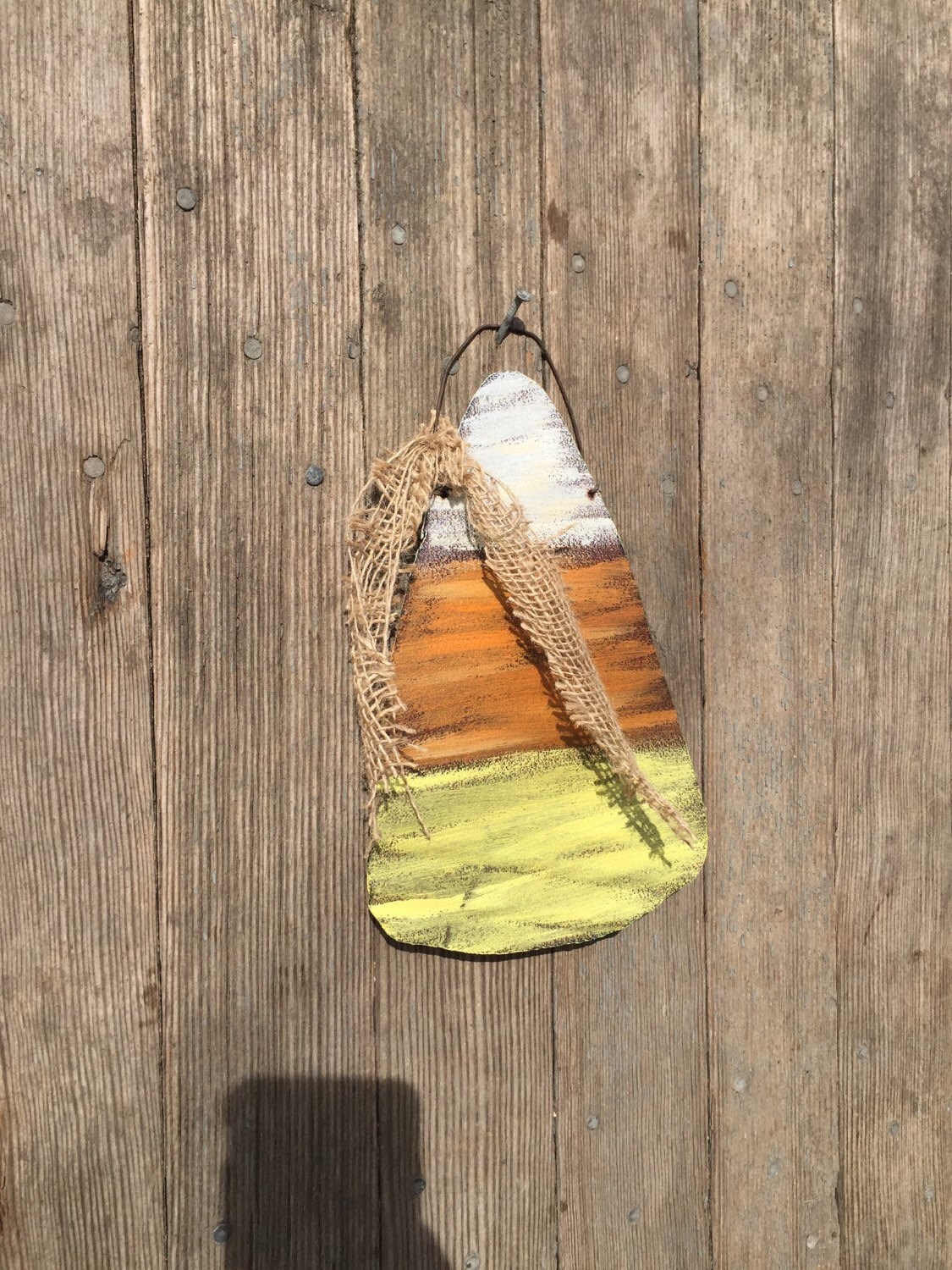 Rustic Tin Candy Corn / Handpainted Tin Candy Corn / Tin Fall Decor ...