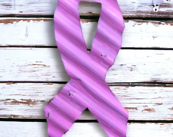pink awareness ribbon / breast cancer awareness / tin awareness ribbon