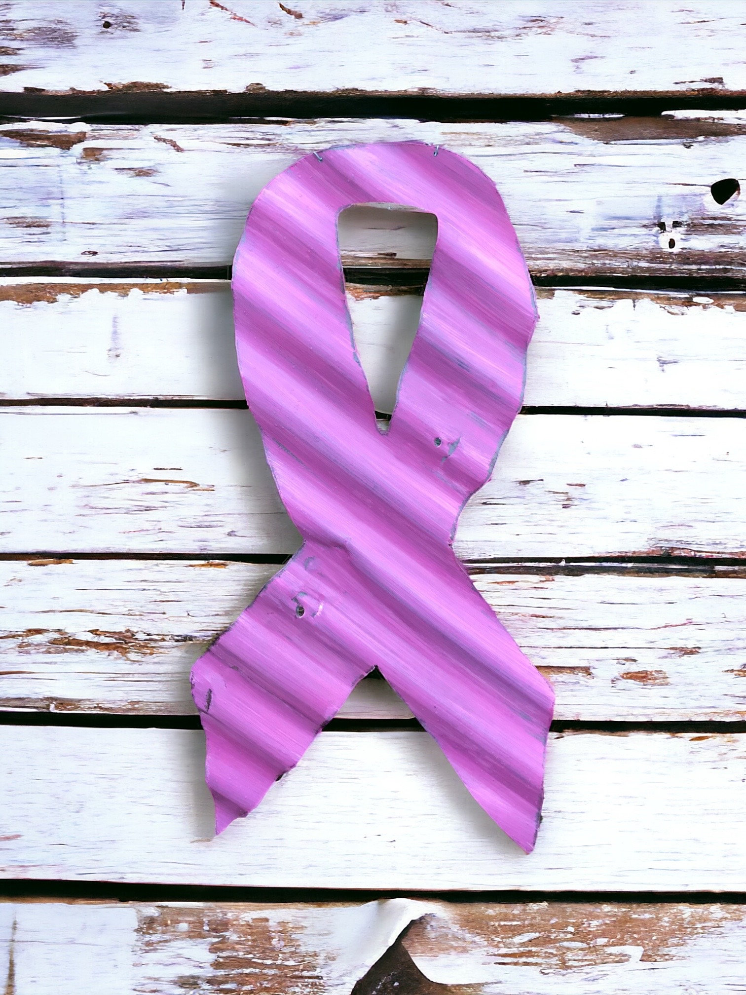 Pink Awareness Ribbon / Breast Cancer Awareness / Tin Awareness Ribbon ...