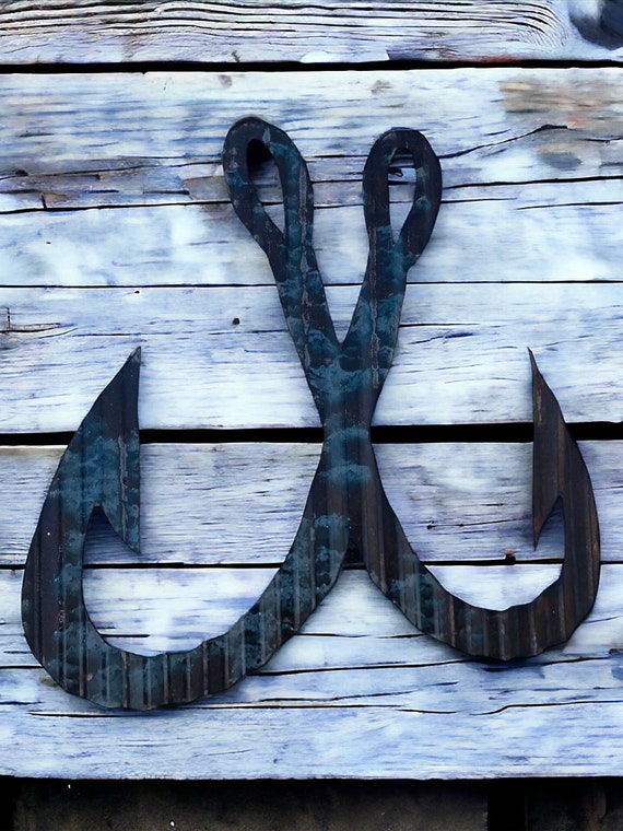Corrugated Tin Fish Hooks / Fish Hooks Wall Decor / Fishermen Decor / Metal Fish Hooks - Etsy Corrugated Tin Fish Hooks / Fish Hooks Wall Decor / Fishermen Decor / Metal Fish Hooks - Etsy
