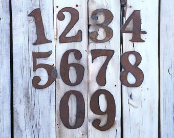 3" tin numbers / 3" metal numbers / rusty tin numbers / vintage tin clock numbers / rusty tin numbers 1-10