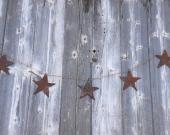 tin star banner / rusty tin star banner / rustic Christmas stars