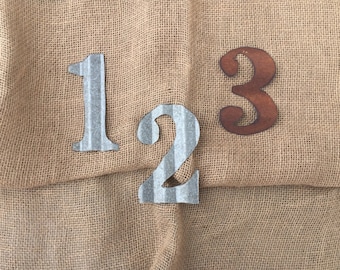 6 inch tin numbers, corrugated tin numbers, tin numbers, rustic numbers, numbers, metal numbers, rustic tin numbers, handcut numbers,