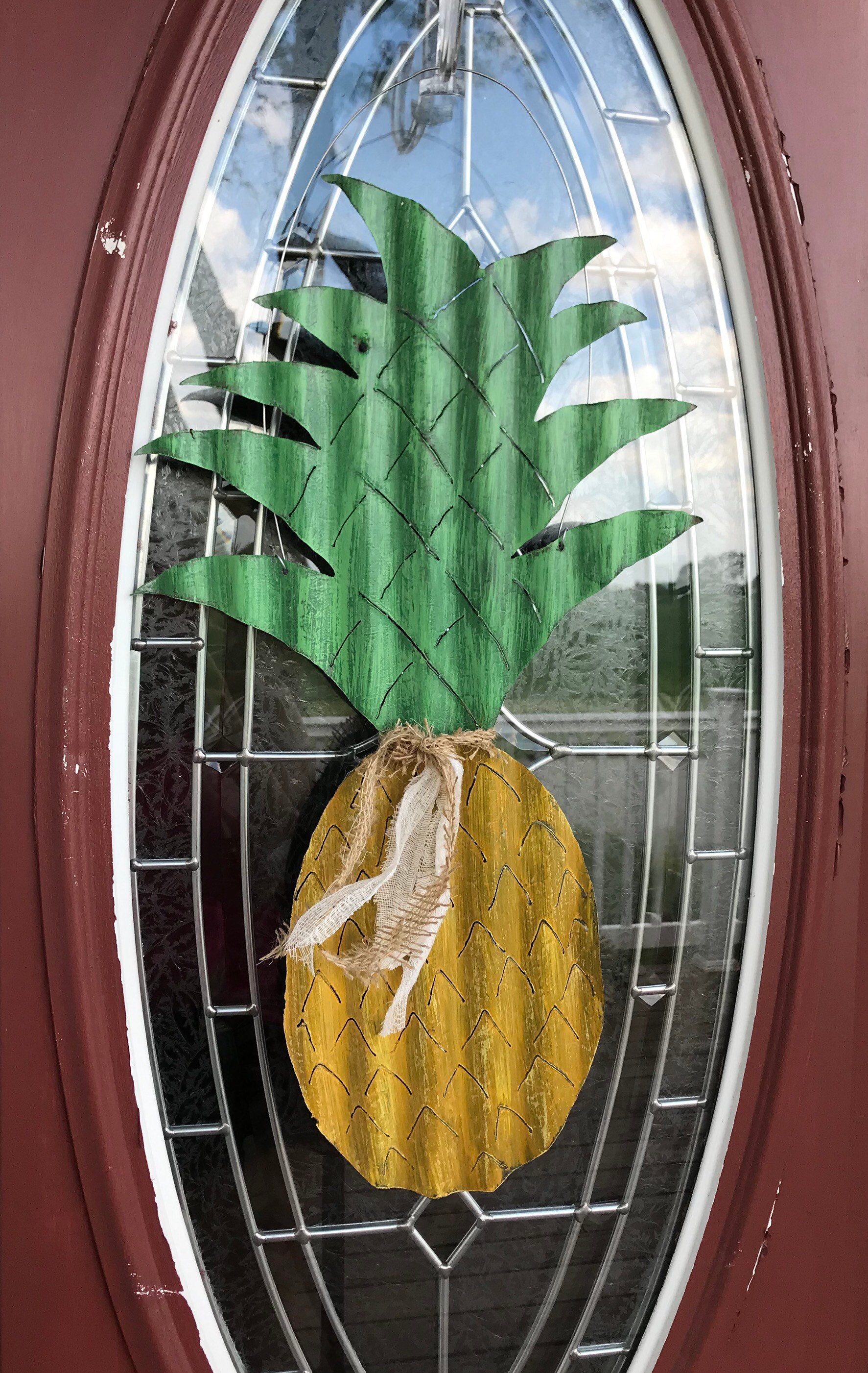 Pineapple decoration tin pineapple decor pineapple door Etsy