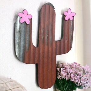 corrugated tin cactus / cactus decor / cinco de mayo decor