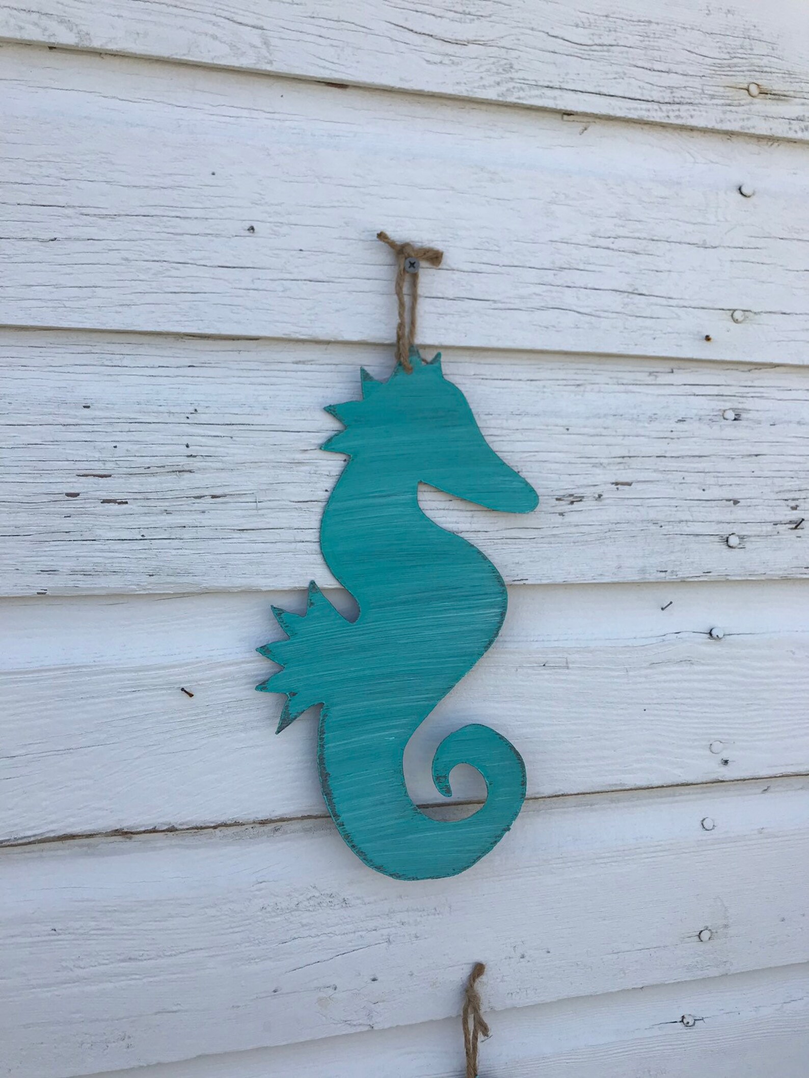 Handmade Tin Seahorse Wall Hanging / Beach Bathroomdecor / Etsy