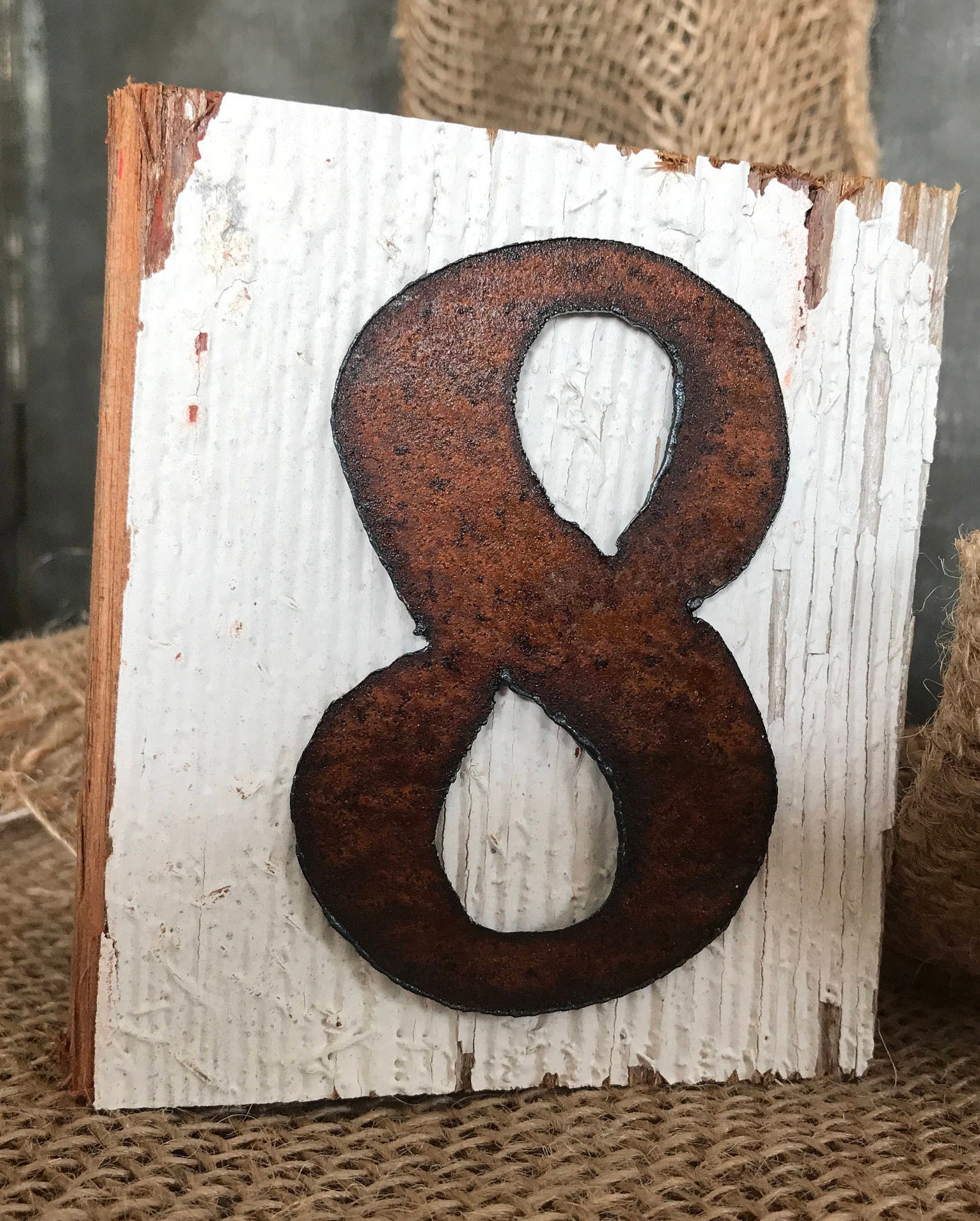 Rusty tin numbers / barnwood table numbers / tin wedding table Etsy