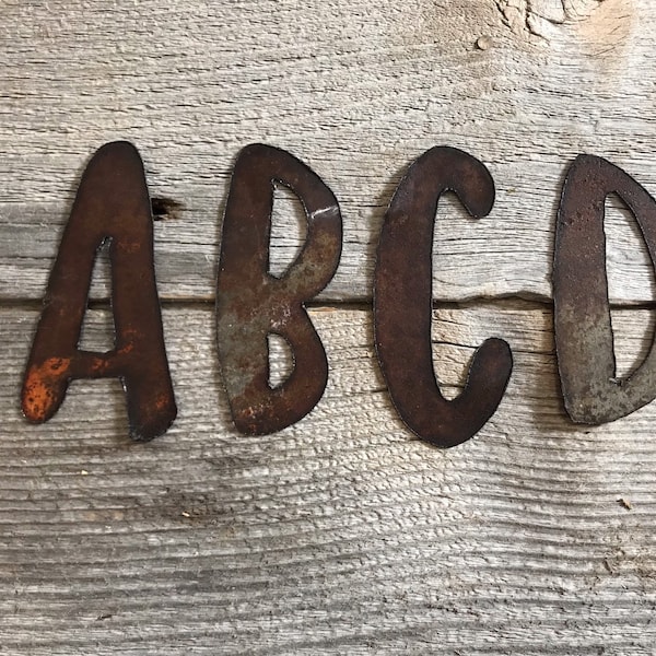 4" Miss Magnolia tin letters / rusty tin letters / tin letters / metal letters / tin alphabet letters