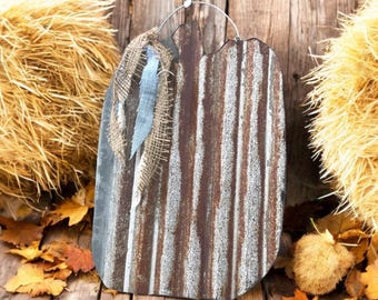 tin pumpkin, small tin pumpkin, handmade tin pumpkin, tin fall decor, corrugated tin pumpkin, rustic fall decor, rustic tin pumpkin