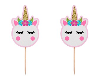 unicorn cupcake toppers etsy