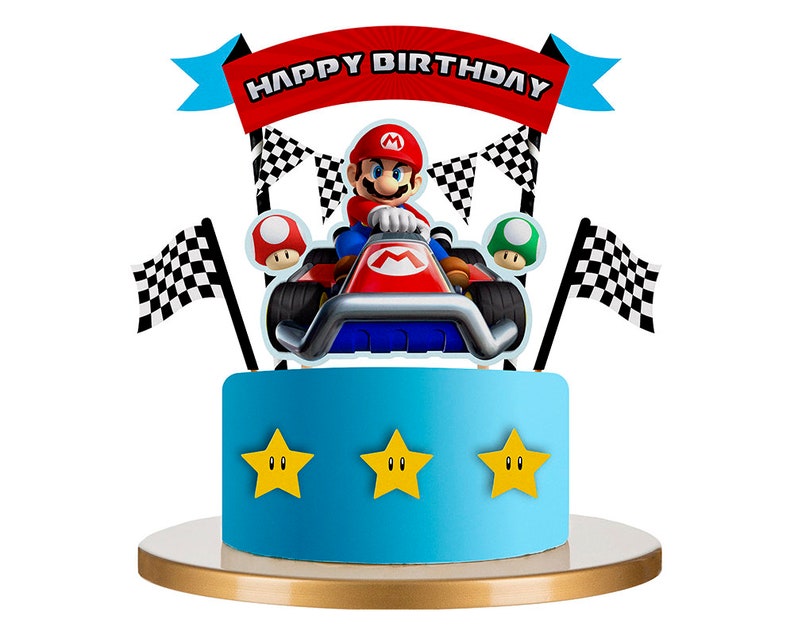 Super MARIO Bros Birthday Cake Topper Birthday Cake Image ...