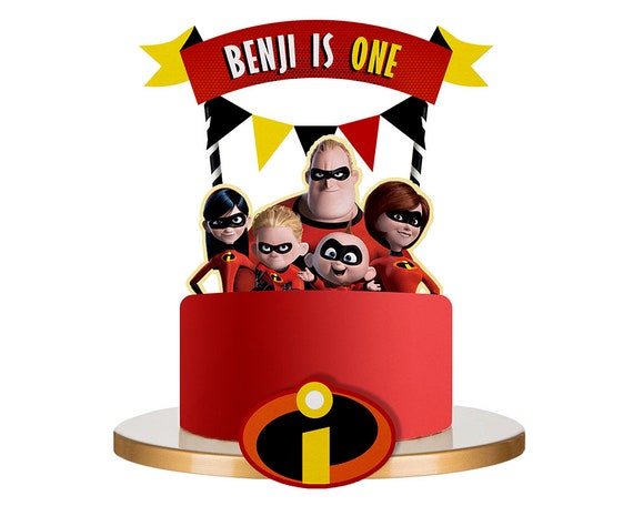The Incredibles Personalized Cake Topper Incredibles Cake Etsy