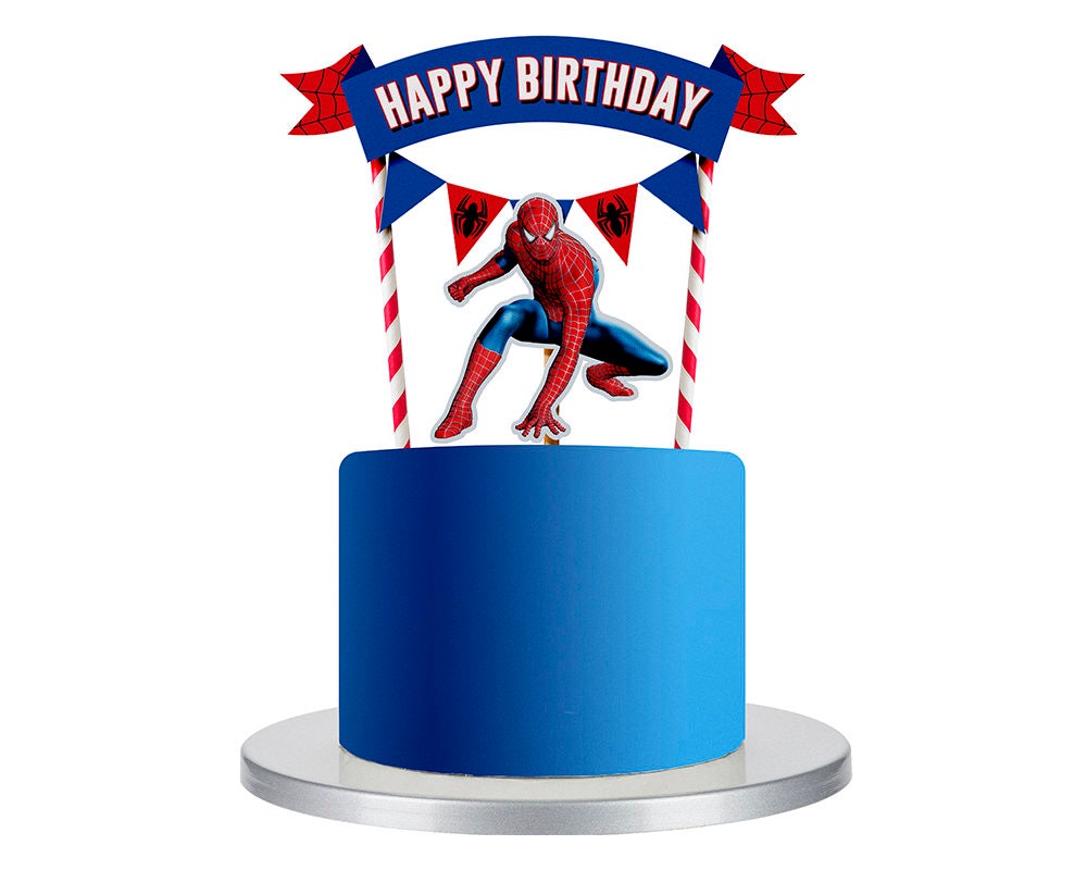 Spiderman cake topper Spiderman birthday party Spiderman Etsy