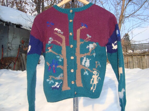 Noah's Ark gebreid vest Vintage trui breien unieke Noah's ark trui | Etsy