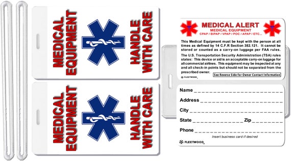 printable medical luggage tag