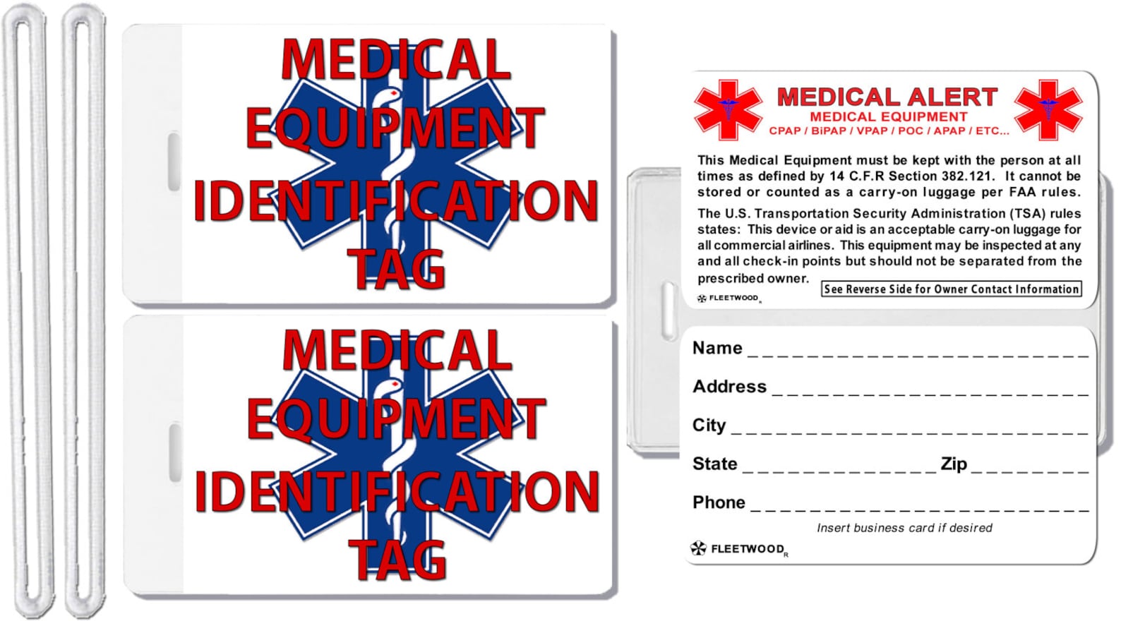 2x Medical Equipment Identification Luggage Tags TSA Carryon Etsy
