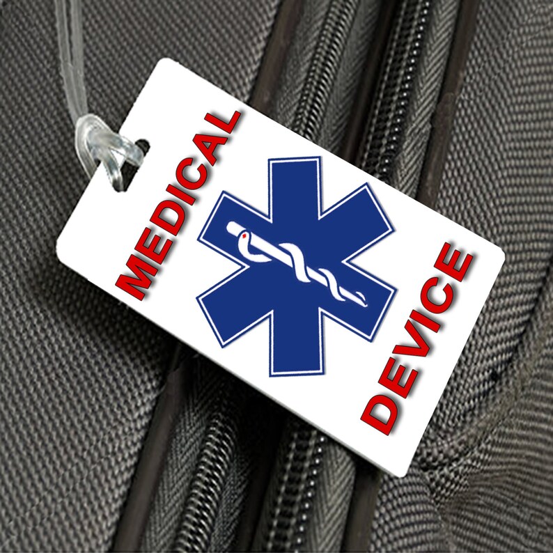 2x Medical Device Identification Luggage Tags TSA CarryOn Etsy