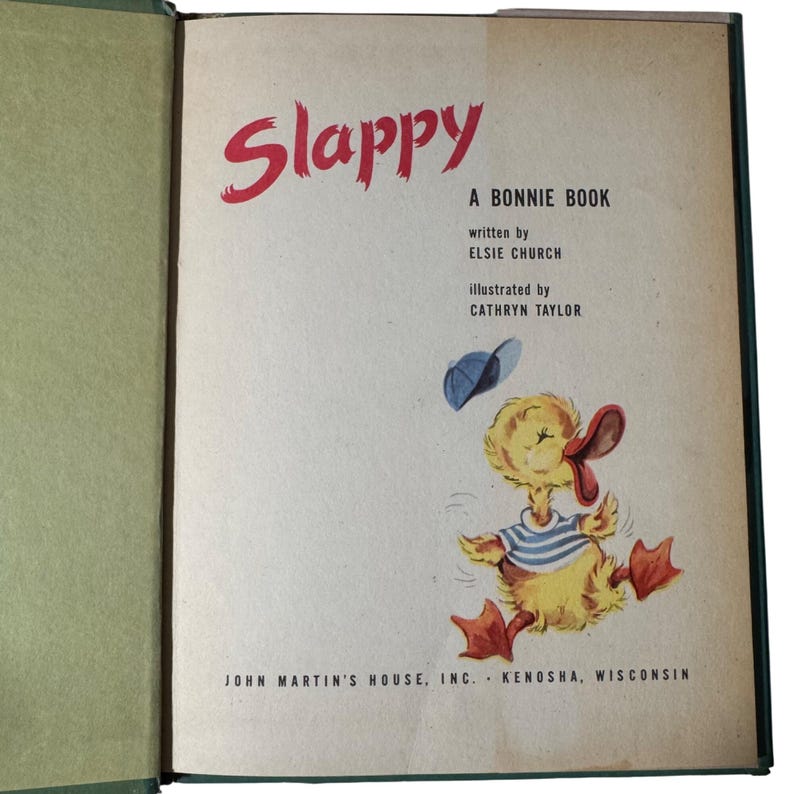 Vintage 1946 Slappy A Bonnie Book Elsie Church Illustrated Cathryn ...