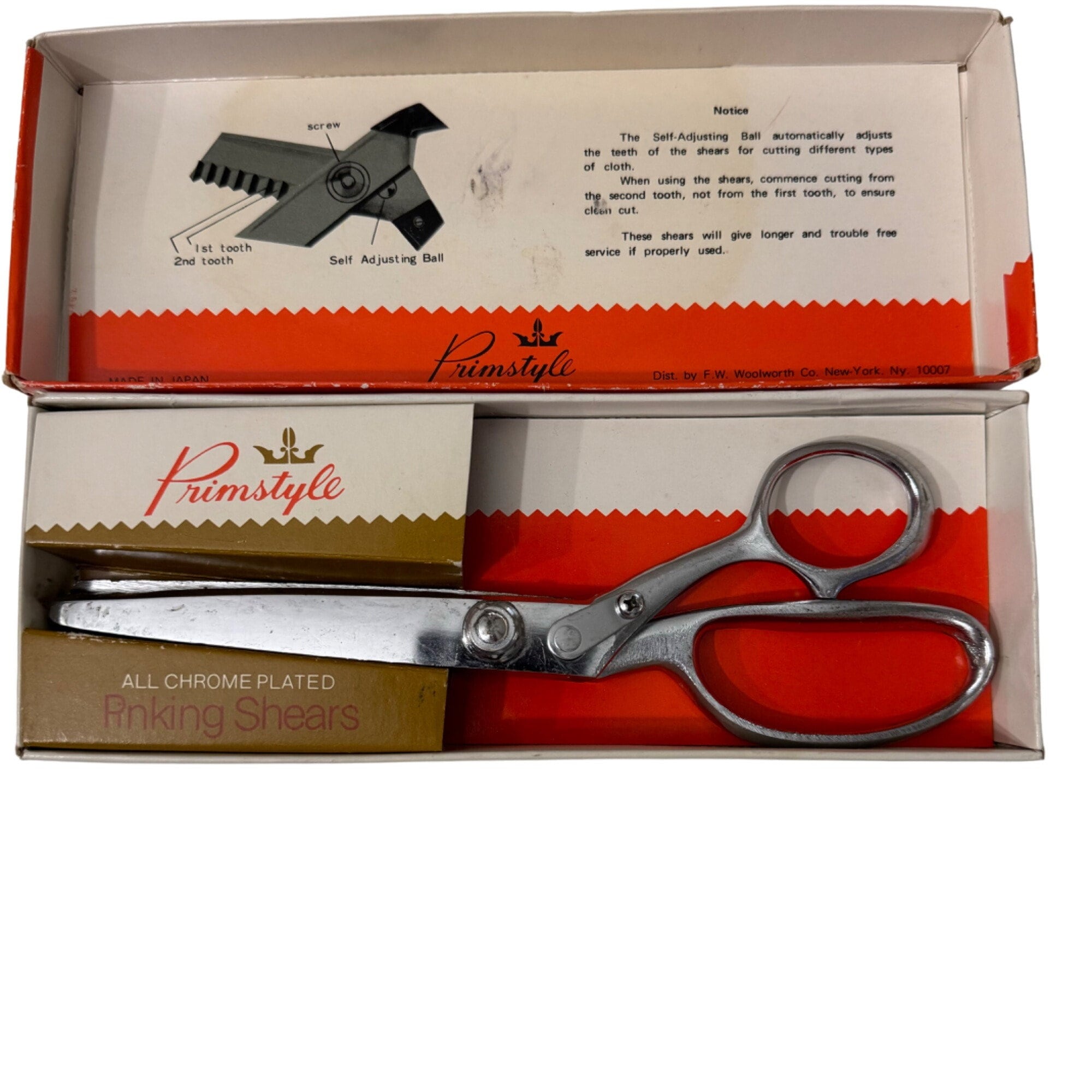 Primstyle Vintage All Chrome Plated Pinking Shears 9 in