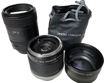 Quantaray 85-210mm F/3.8-4.7 Telephoto Lens Set With Auto 2X Converter & Bag