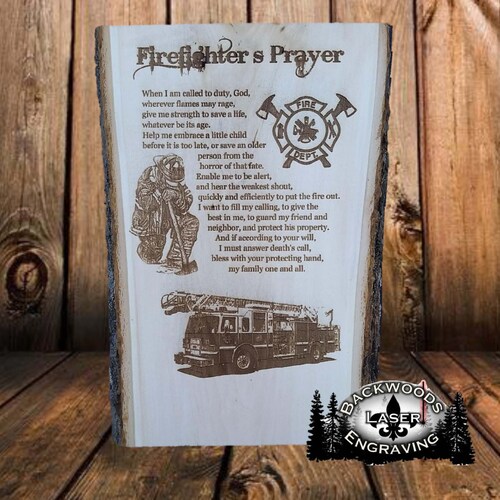 Firefighter's Prayer Personalized Laser Engraved Fireman - Etsy