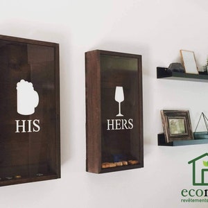 DUO Cork wine box 12 inches X 24 inches &#39;&#39;His/Hers&#39;&#39; | Cork Box 12 Inches X 24 Inches &#39;&#39;Keep Calm And Drink Wine&#39;&#39;