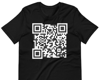 Personalized QR Code T-Shirt - Make It Go To Any Web Address Or Link - Scannable QR Code Shirt - Custom QR Code - Unisex